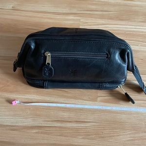 Men’s Vintage Frye Black Leather Toiletry Travel Bag